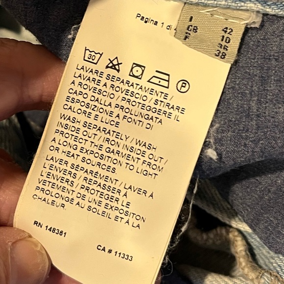 PINKO  All-Over Logo Denim Mini Skirt – size US 6 - Picture 3 of 9